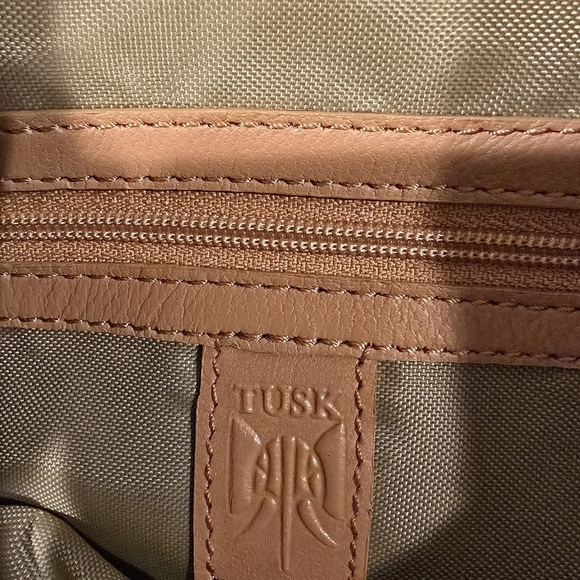 TUSK Small Gotham Snake Skin Leather Black Adj Strap Top Security Snap Backpack. main image 10